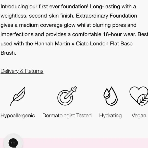 Ciate Extraordinary Foundation 
Color 110Y Buff - Light with cool undertones New - Picture 11 of 12